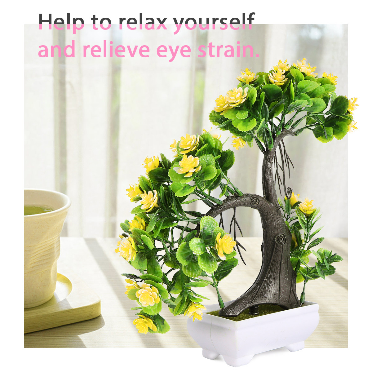 Bonsai Garden Restaurant - 2Pcs Plastic Bonsai Simulation Flower Potted