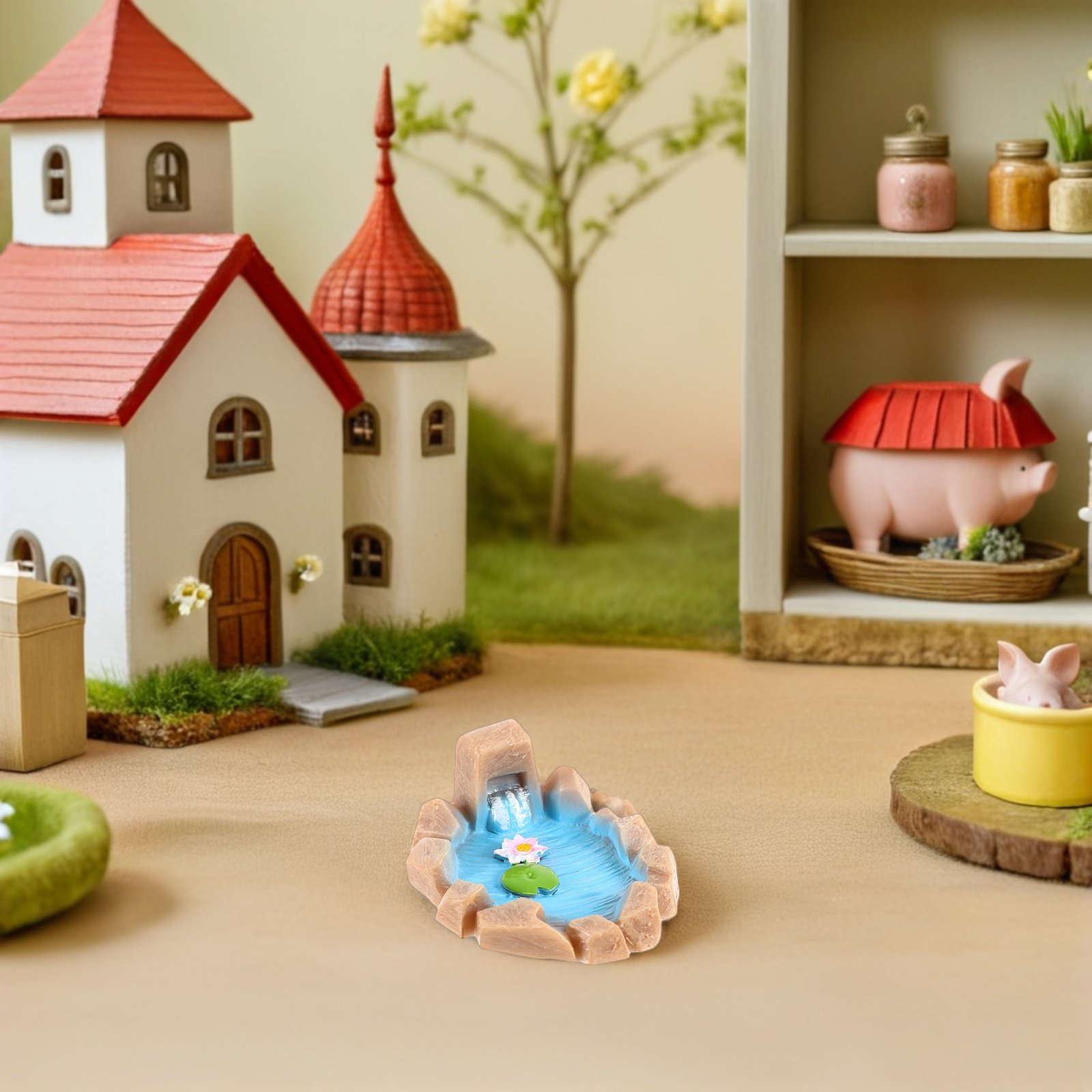 4Pcs Miniature Resin Pond Scen - огляд і ціна Bonsai Garden Set Up