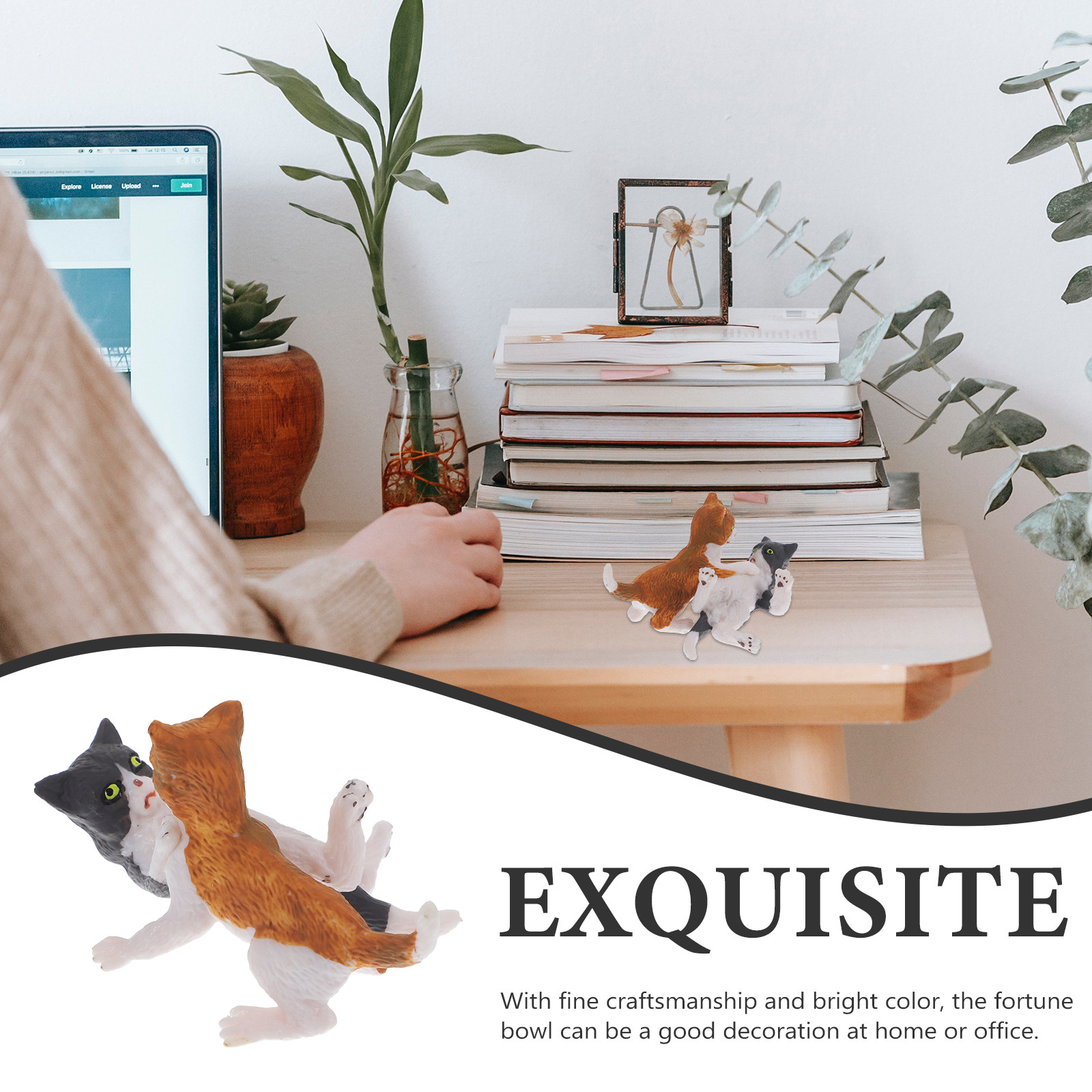 Miniature Cat Statue Fine Deta - огляд і ціна Bonsai Garden Set Up