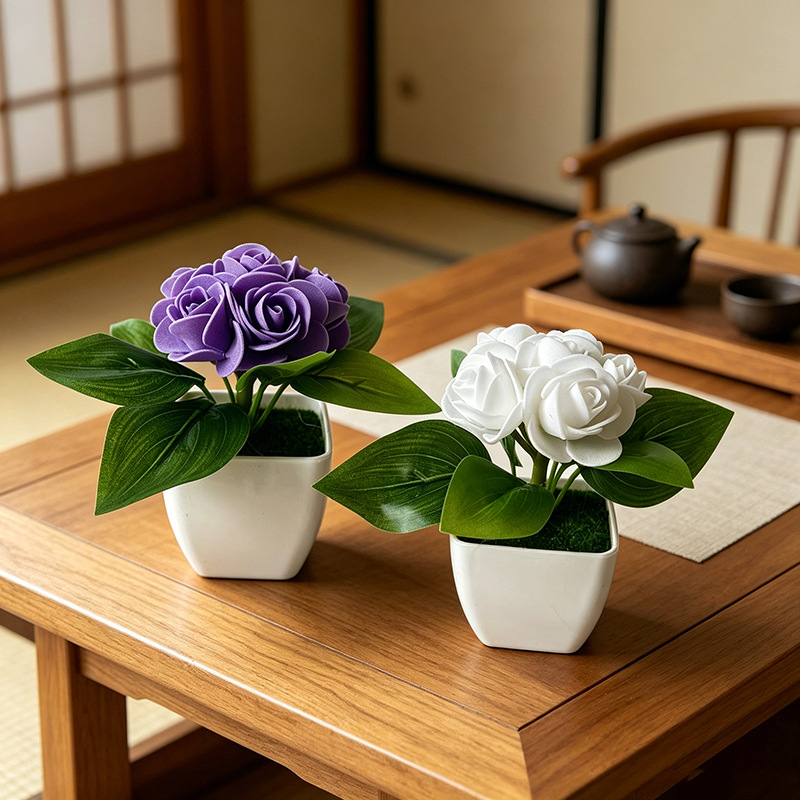 6-Flower Rose Simulation Small - огляд і ціна Bonsai Garden Restaurant