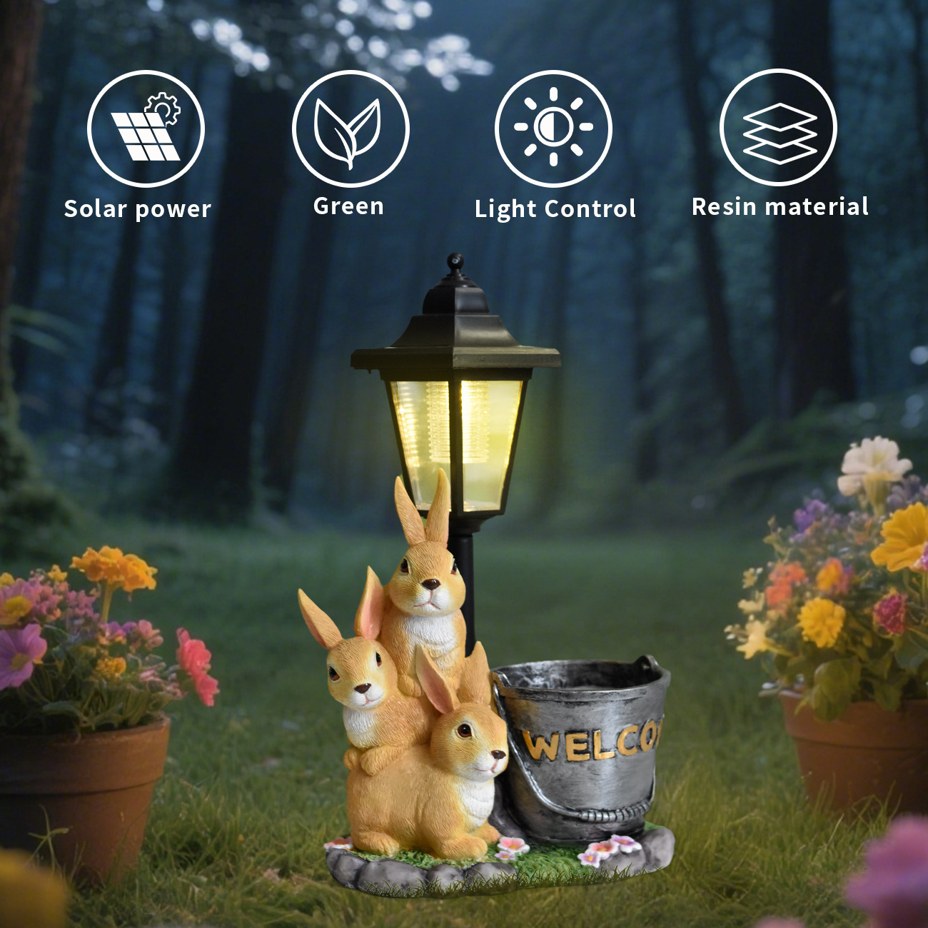 New rabbit solar garden light  - огляд і ціна Bonsai Gardenia