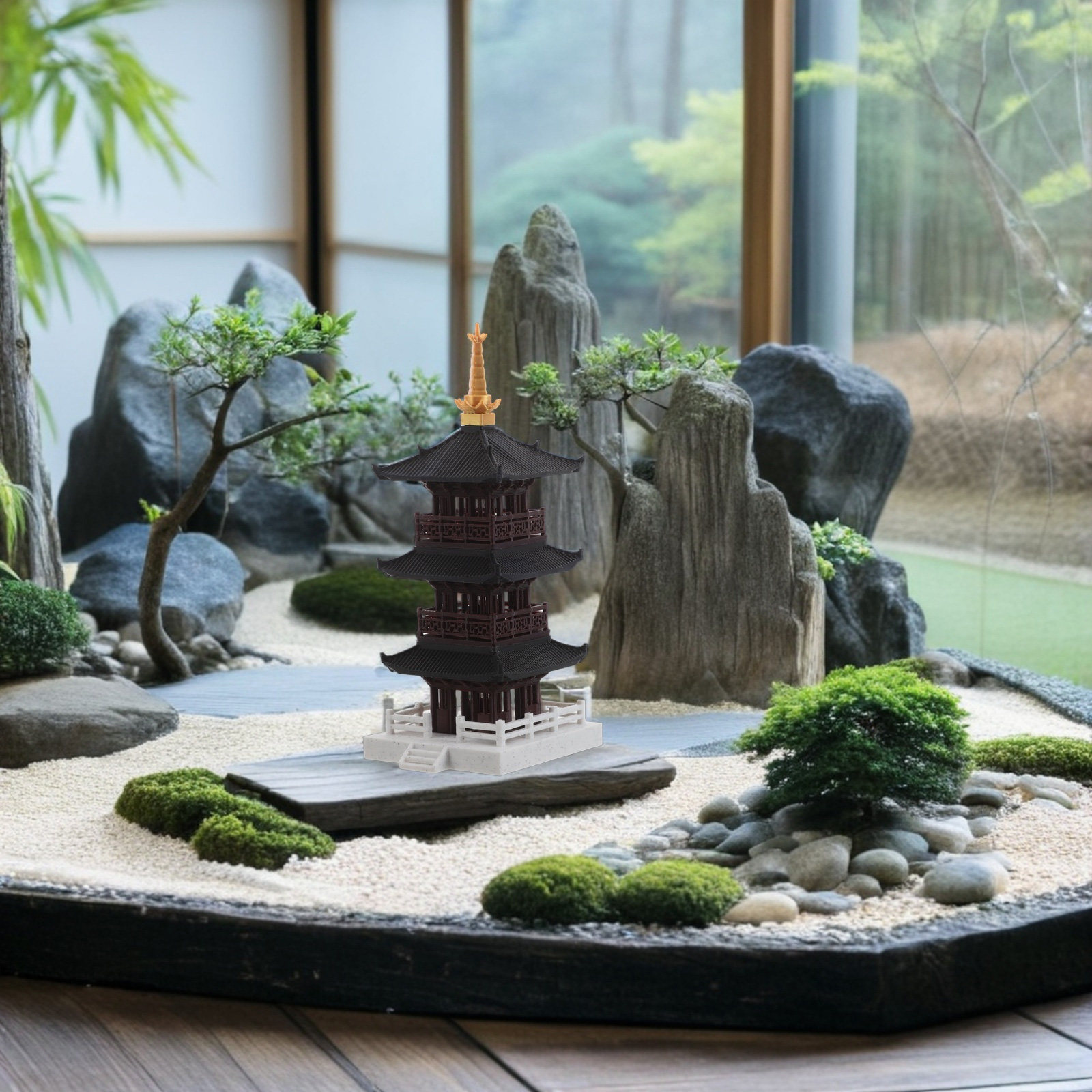 Chinese Pagoda Sculpture Minia - огляд і ціна Bonsai Garden Set Up